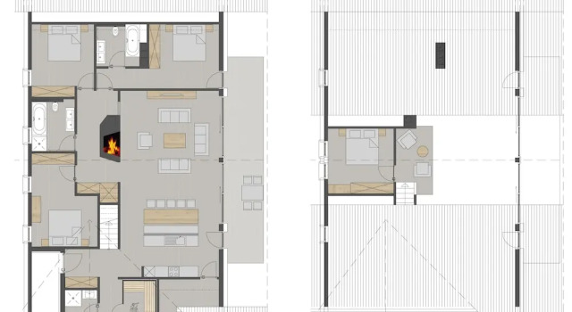Апартаменты Comfort с 4 комнатами с балконом AlpinLodges Kühtai