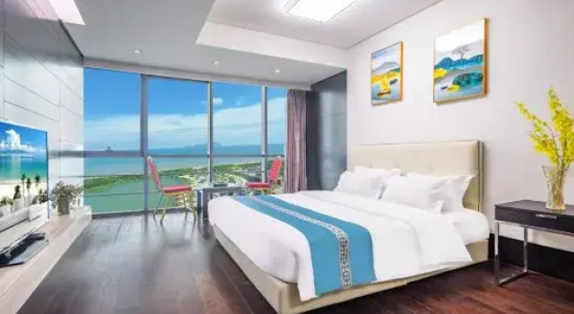 Двухместный люкс с видом на море Water Cloud Biancheng Seaview Apartment (Mangrove Resort World City Balcony)