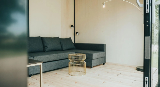 Modern chalet with terrace, located in a holiday park 800 m. from the beach