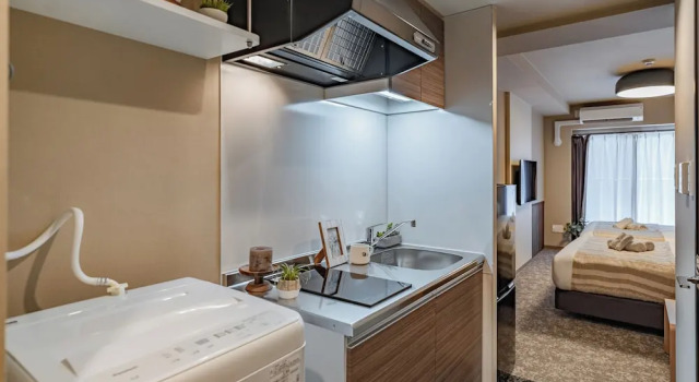 Трёхместный номер Standard с балконом и с видом на город Apartment Hotel 11 Tsutenkaku