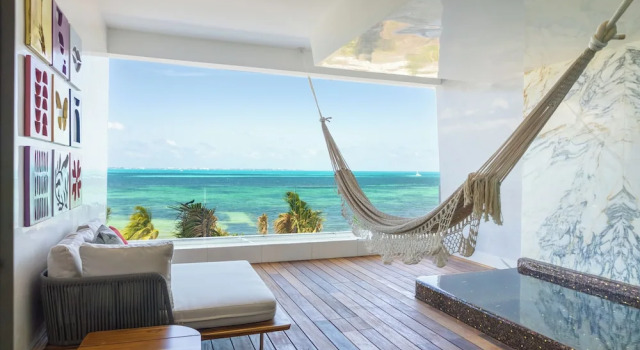 Люкс с 2 комнатами с балконом и oceanfront Hotel Mousai Cancun Ocean Front Adults Only - All Inclusive