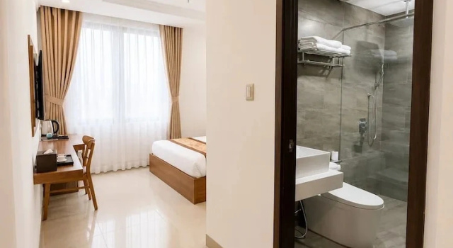 Superior Dvoulůžkový s manželskou postelí pokoj a výhledem na město Kiwi Hotel & Apartments