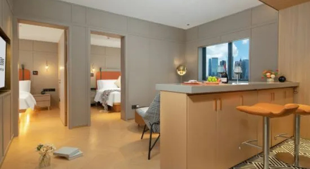 Семейный люкс с 2 комнатами Grandee Rezen  Hotel, Taikoo Hui, Tianhe Sports Center, Tianhe District, Guangzhou