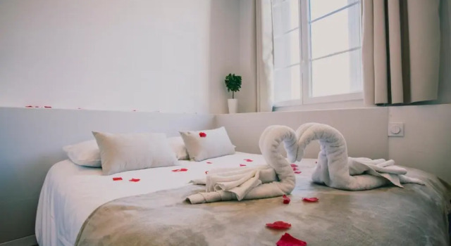 Escapade en Amoureux T2 luxueux, Love Room avec balnéo, 60m gare - hypercentre - La Porte Bleue 4