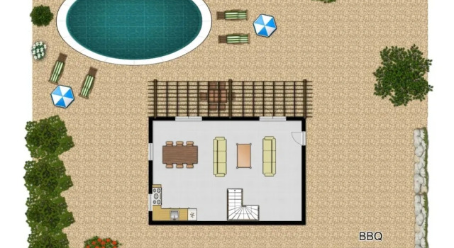 Коттедж Villa Petros Large Private Pool Walk to Beach Sea Views A C Wifi Car Not Required - 180