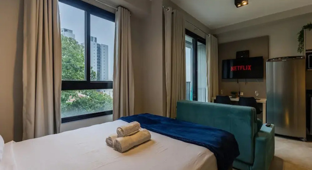 Studios Vila Madalena com Ar condicionado | Delfhy, Забронировать Апартаменты/квартира Пиньейрос Сан-Пауло, рядом с Больница Сан-Камилу муниципалитета Помпея