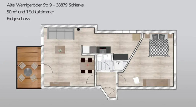 Апартаменты c 1 комнатой Auszeit im Harz Haus 1 Wohnung Feuerstein