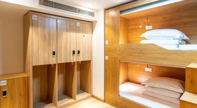 Кровать в общем номере (мужской номер) Chengdu Qingcheng Youth Hostel Apartment