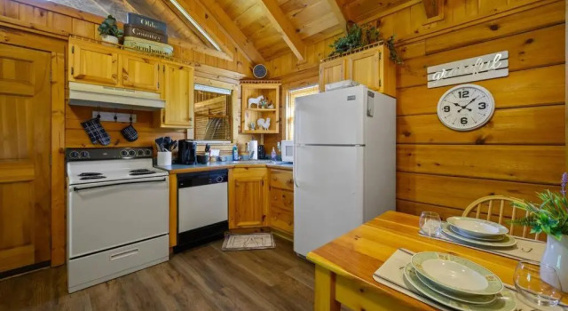 Cozy Studio Log Cabin in the heart of Pigeon Forge. Hot Tub. Honeymoon! Sleeps 2