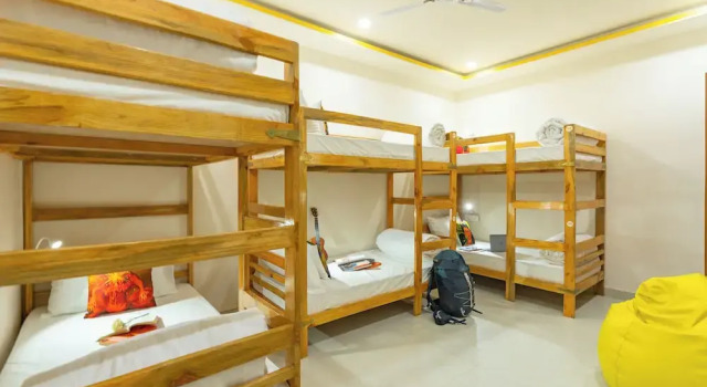 Кровать в общем номере The Social Stays Jaipur