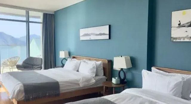 Семейный люкс c 1 комнатой с видом на озеро Huangshan Taiping Lake Landscape Impression Art Apartment
