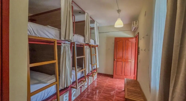 Кровать в общем номере Viajero Puerto Escondido Hostel