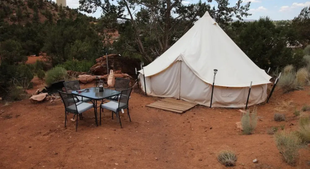 Tenda con vista sulle montagne Zion View Camping