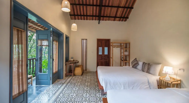 Трёхместный семейный номер Standard с видом на сад LittleTamCoc Boutique Villa Ninh Binh