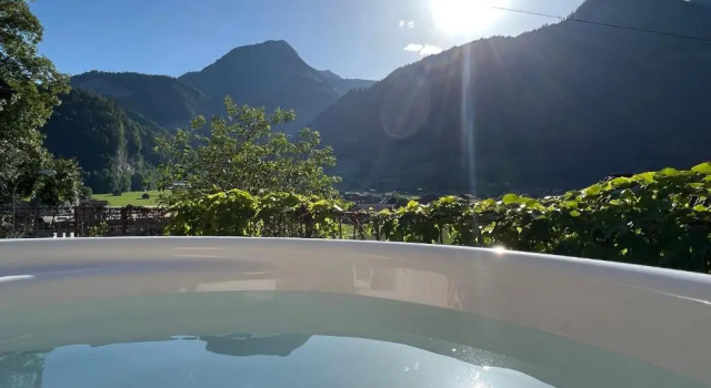 Romantic private superior Swiss Chalet with Hottub