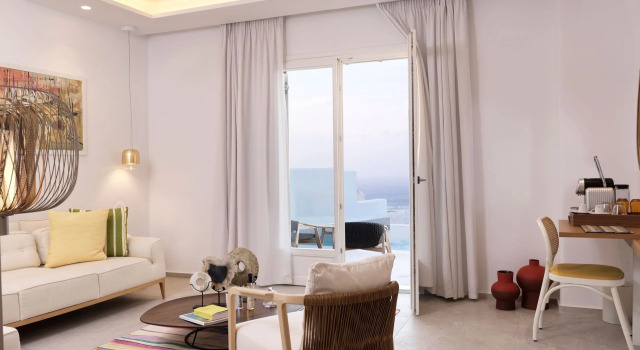 Люкс Cyclades с видом на море Отель Myconian Korali Relais & Chateaux