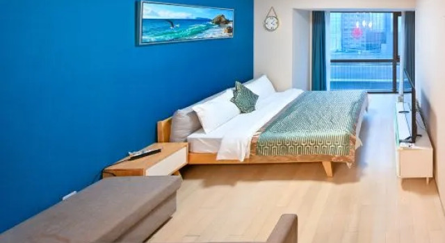 Двухместный люкс Standard Yuelan Seaview Hotel Apartment (Qingdao May Fourth Square China Railway Center)