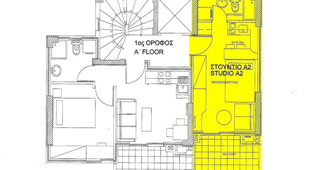 Студия с балконом Elvita Apartments 3