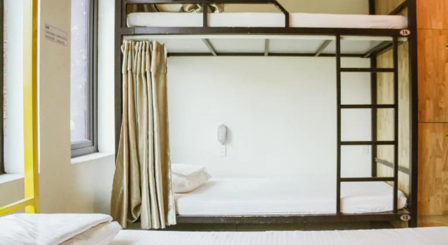 Кровать в общем номере Bong Hostel Ha Giang loop