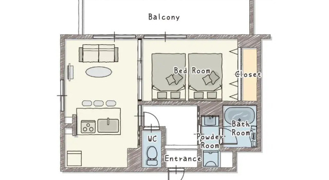 Номер Superior BON Condominium Umeda