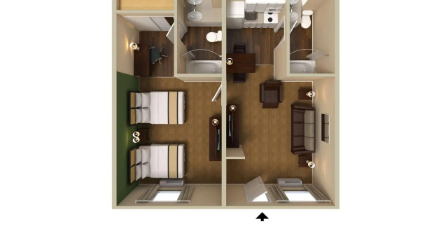Четырёхместный люкс Extended Stay America Suites - Durham - University - Ivy Creek Blvd.