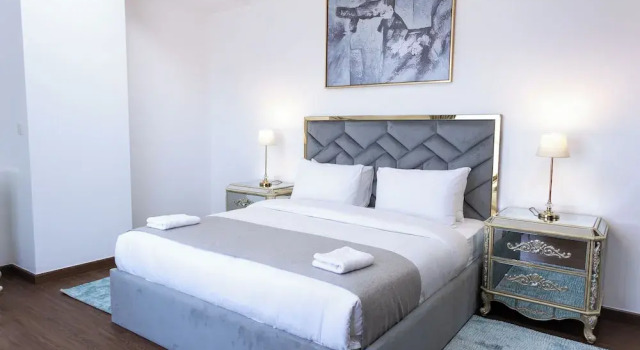 Апартаменты Deluxe с 2 комнатами с балконом и с видом на море HAPPY SEASON I Amwaj apartment