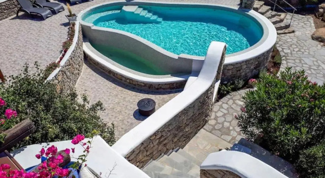 Вилла Villa Delos Sunset View Mykonos - walking from the beach
