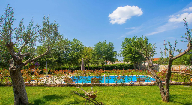 Nicely furnished apartment with communal pool on a horse ranch