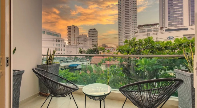 Двухместный номер Standard с балконом и с видом на город Miami Hotel Cartagena - Luxury Apartments