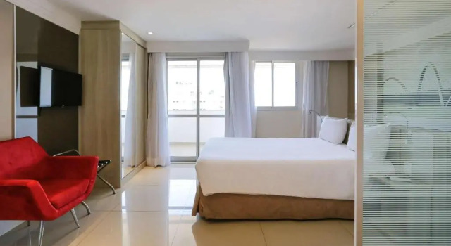 Двухместный номер Classic FLAT NO MERCURE BRASÍLIA LIDER, COM LIMPEZA DIÁRIA GRÁTIS, AO LADO DA ESPLANADA DOS MINISTÉRIOS, ESTÁDIO MANÉ GARRINCHA E CENTRO DE CONVENÇÕES, COM PISCINA, ACADEMIA, RESTAURANTE, RECEPÇÃO 24HS By REI DOS FLATS