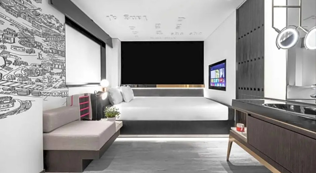 Одноместный номер Deluxe с балконом Lvju Smart Homestay (Zhangye Road Pedestrian Street)