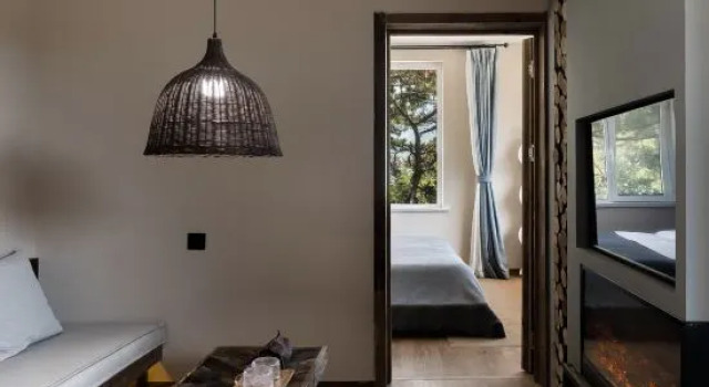 Семейный люкс с 2 комнатами с видом на море Liyu Designer Hot Spring Homestay (Lushan Scenic Area)