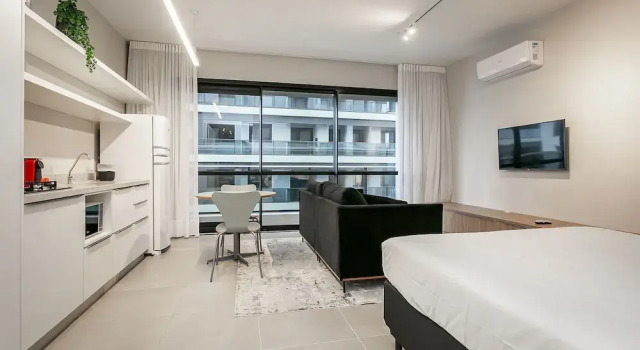 Студия Grand Studios Tower by Viva - Prédio com piscina no rooftop no centro de Floripa
