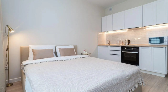 Spacious studio on Aviatorov Street, Book Apartment Moscow Russia
