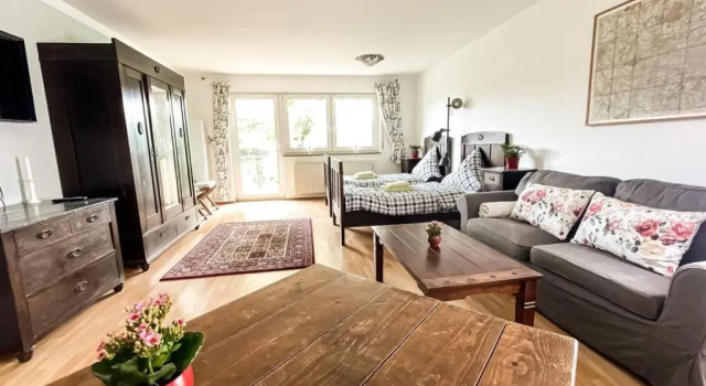 Апартаменты Apartment am Auensee mit großer Terrasse, Grill und Privat-Parkplatz