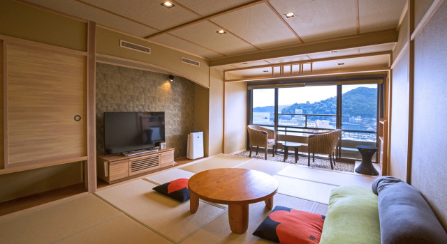 Номер Deluxe с видом на гавань Atamionsen Yuyado Ichibanchi