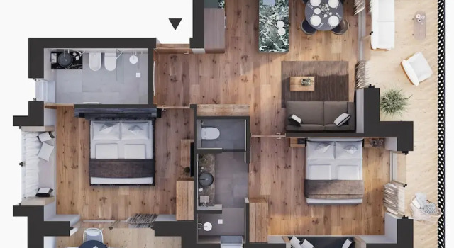 Апартаменты Luxury с балконом и с видом на сад DISTINCTIVE LUXURY DOLOMITI Apartments TERRE71