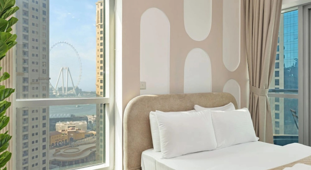 Luxury Waterfront View with Ain Dubai, Забронировать Апартаменты/квартира Отели Эмирата Дубая с парковкой, рядом с Торговый центр The Beach, Парковка