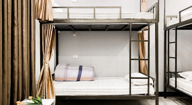 Кровать в общем номере Ha Giang Ali Hostel