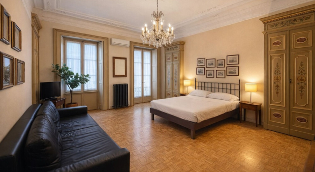 dHomes Apartments and Rooms - Galleria Gold, balcony, Забронировать Апартаменты/квартира Милан Ломбардия, рядом с Colonne di San Lorenzo