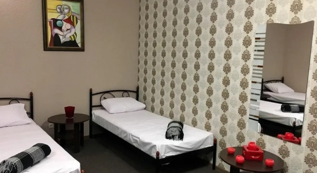 Кровать в общем номере hostel Koleso