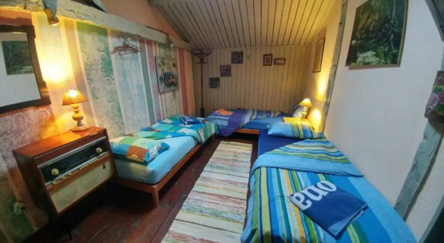 Кровать в общем номере Rooster Hostel
