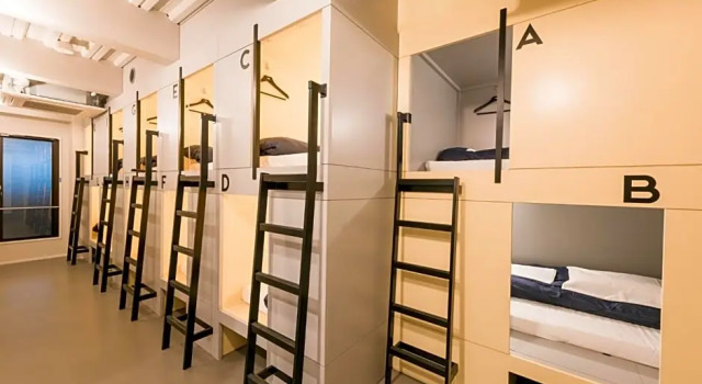 Кровать в общем номере And Hostel Kuramae West