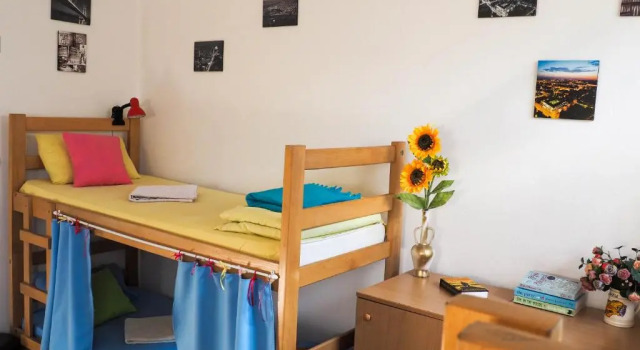 Кровать в общем номере Hostel El Diablo