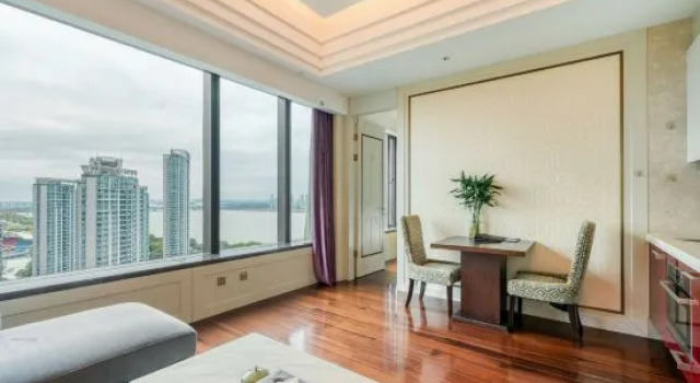Люкс c 1 комнатой с видом на реку Hangzhou Yuehaoting Apartment