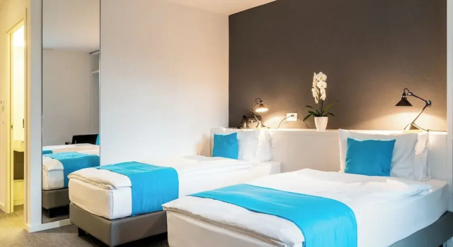 Одноместный номер Standard с балконом и с видом на город Hôtel de la Source Yverdon-les-Bains