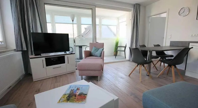 Апартаменты Grosse-Ferienwohnung-3-mit-Meerblick-und-Strandkorb-im-Haus-Seeluft-Duhnen