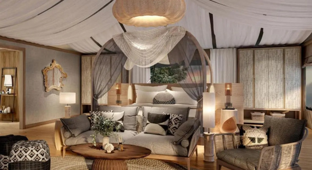 Двухместный люкс Deluxe с балконом и с видом на реку JW Marriott Masai Mara Lodge