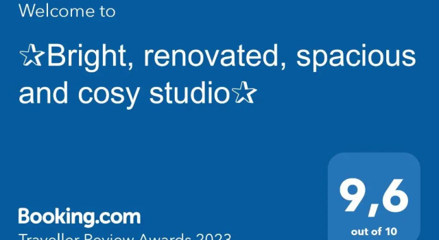 Апартаменты ✰Bright, renovated, spacious and cosy studio✰