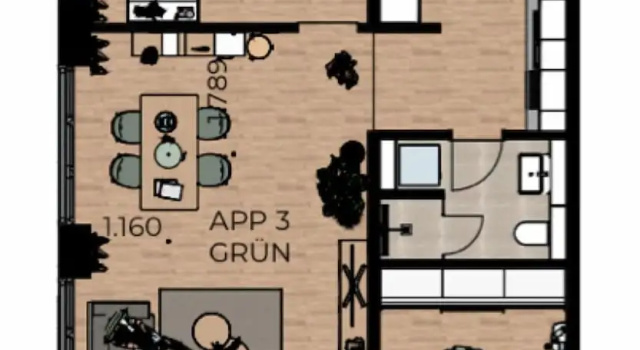 Апартаменты Comfort с 2 комнатами Boardinghome Oldenburg